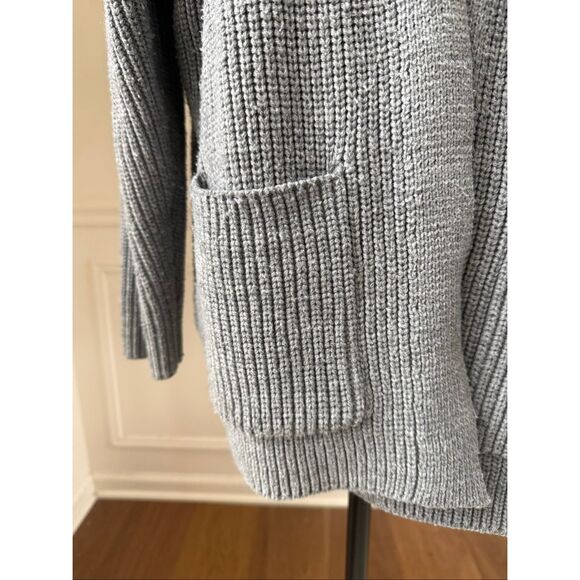 The Beach People The Twin Palms Grey Ribbed Cardigan Sweater M L - Picture 5 of 11